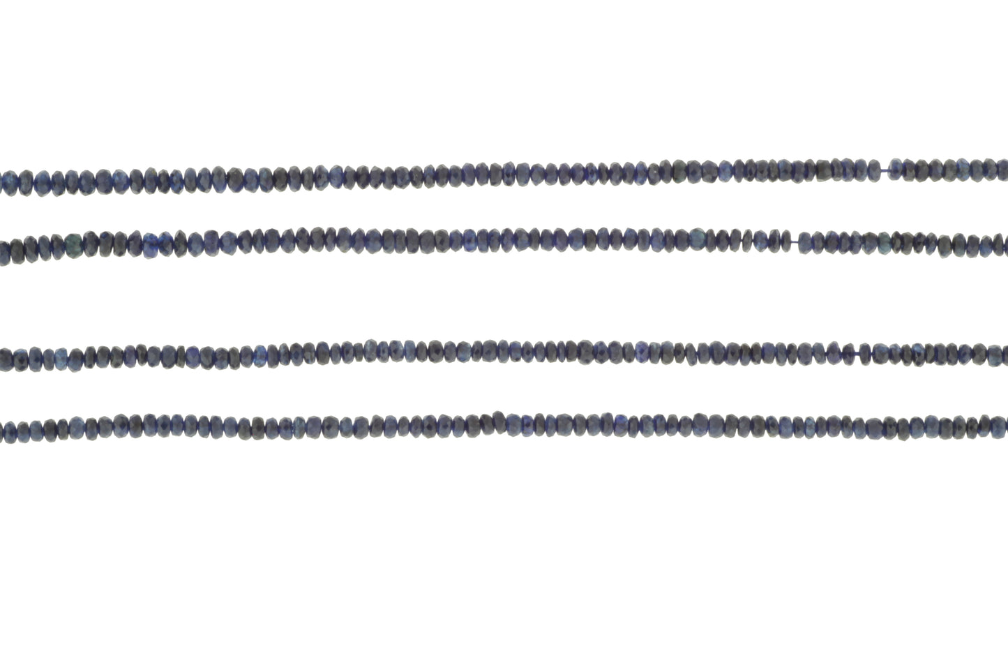 Deep Navy Blue Sapphire 3.5mm Faceted Rondelles