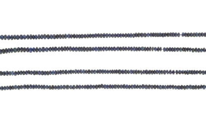 Deep Navy Blue Sapphire 3.5mm Faceted Rondelles