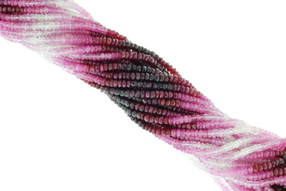 Ombre Red and Pink Ruby 2.5mm Faceted Rondelles