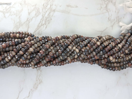 Coated Multi Moonstone 6mm Faceted Rondelles