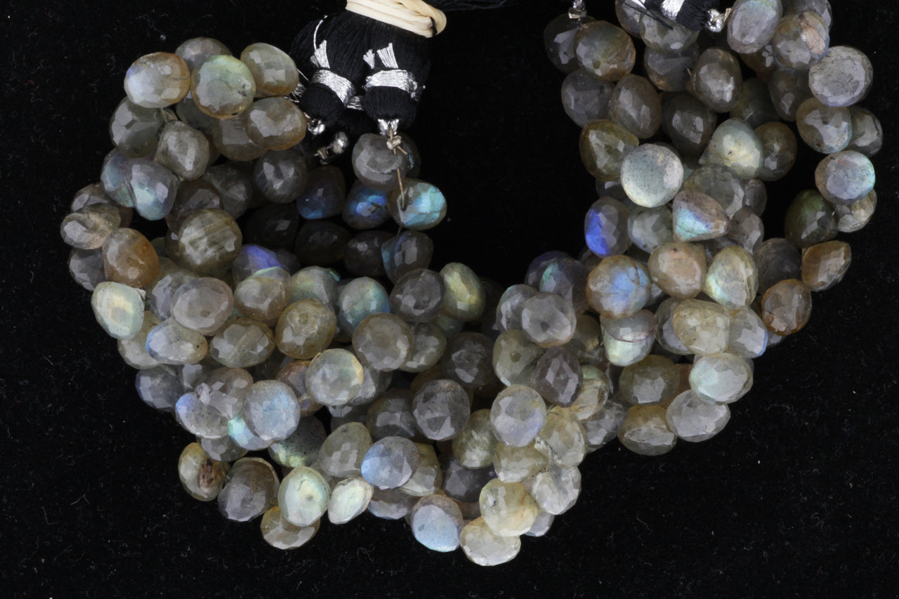 Blue Labradorite 7mm Faceted Onion Shaped Briolettes