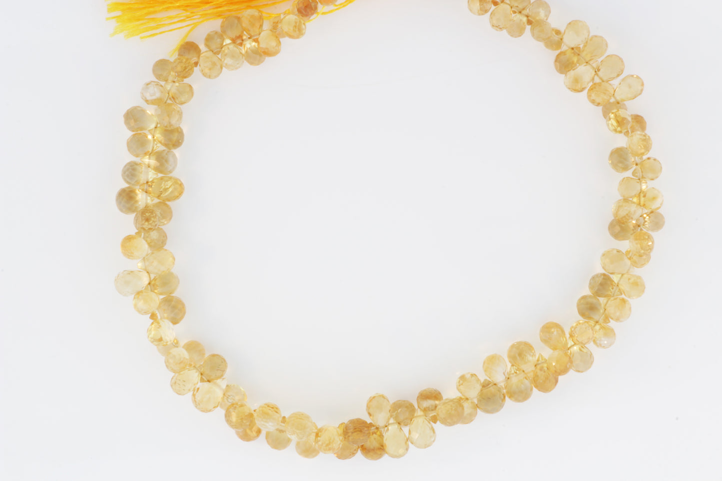 Yellow Citrine 6x4mm Faceted Teardrop Briolettes