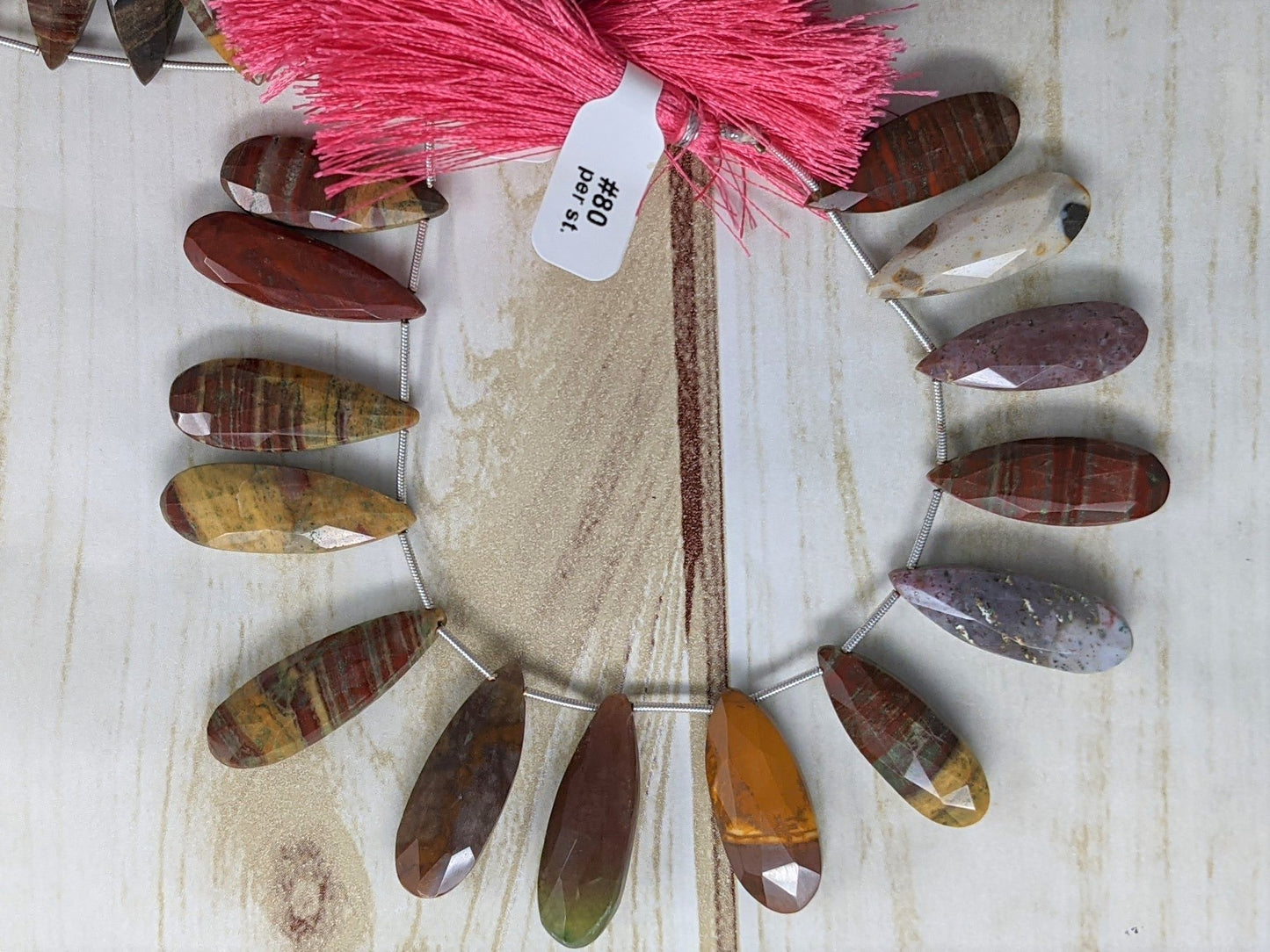 Indian Agate 25x9 Faceted Pear Shaped Briolettes
