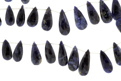 Blue Sodalite 18x10mm Faceted Pear Shaped Briolettes
