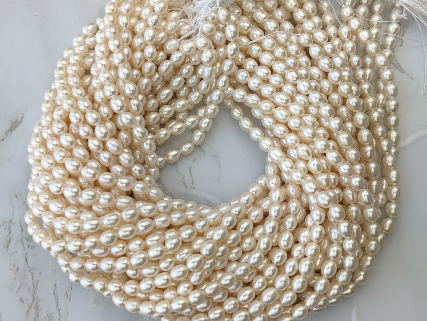 White Freshwater Pearl 6mm Rice