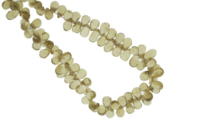 Light Brown Whiskey Quartz 8x5mm Faceted Teardrop Briolettes