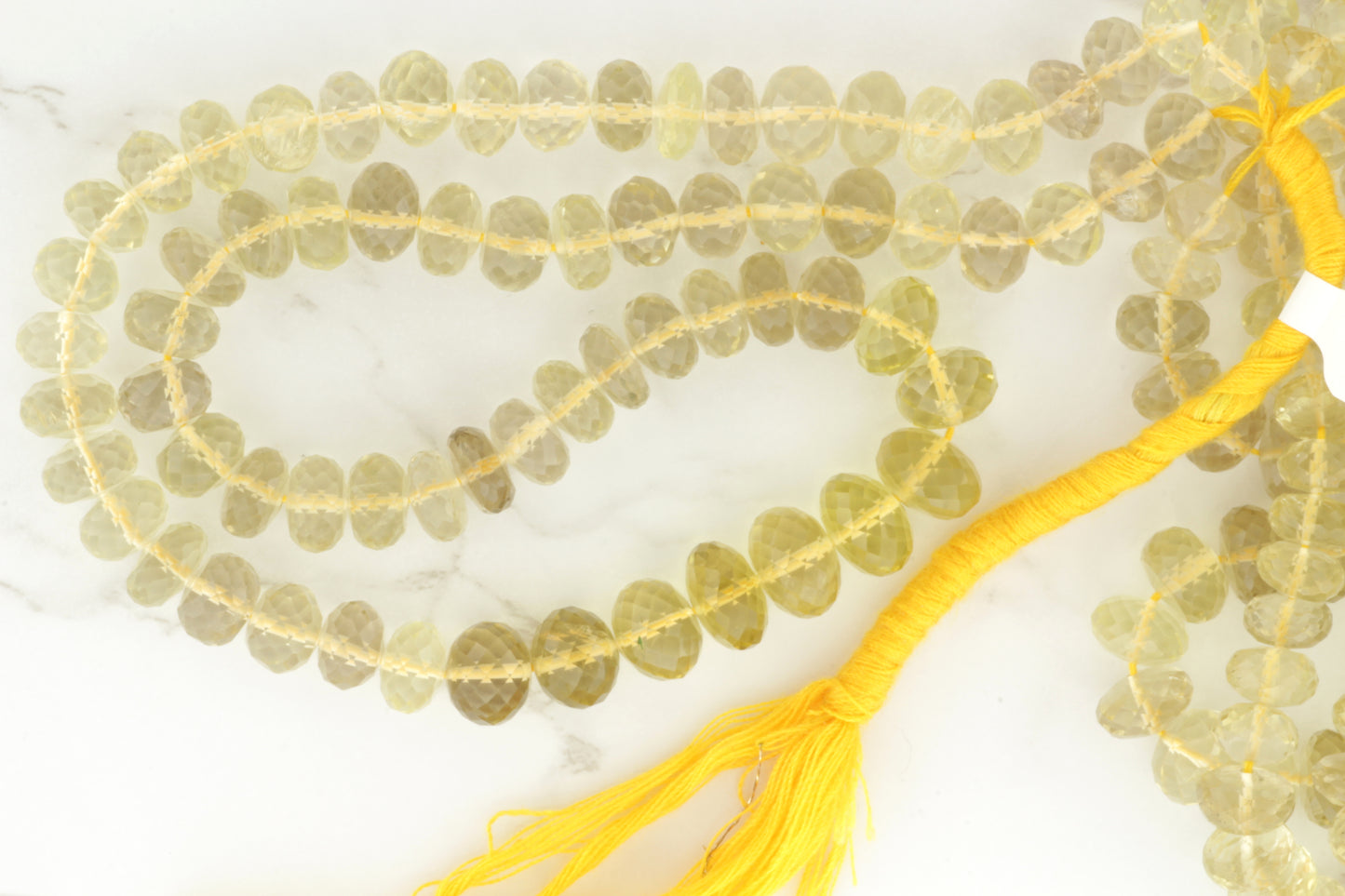 Yellow Lemon Quartz 8mm Faceted Rondelles