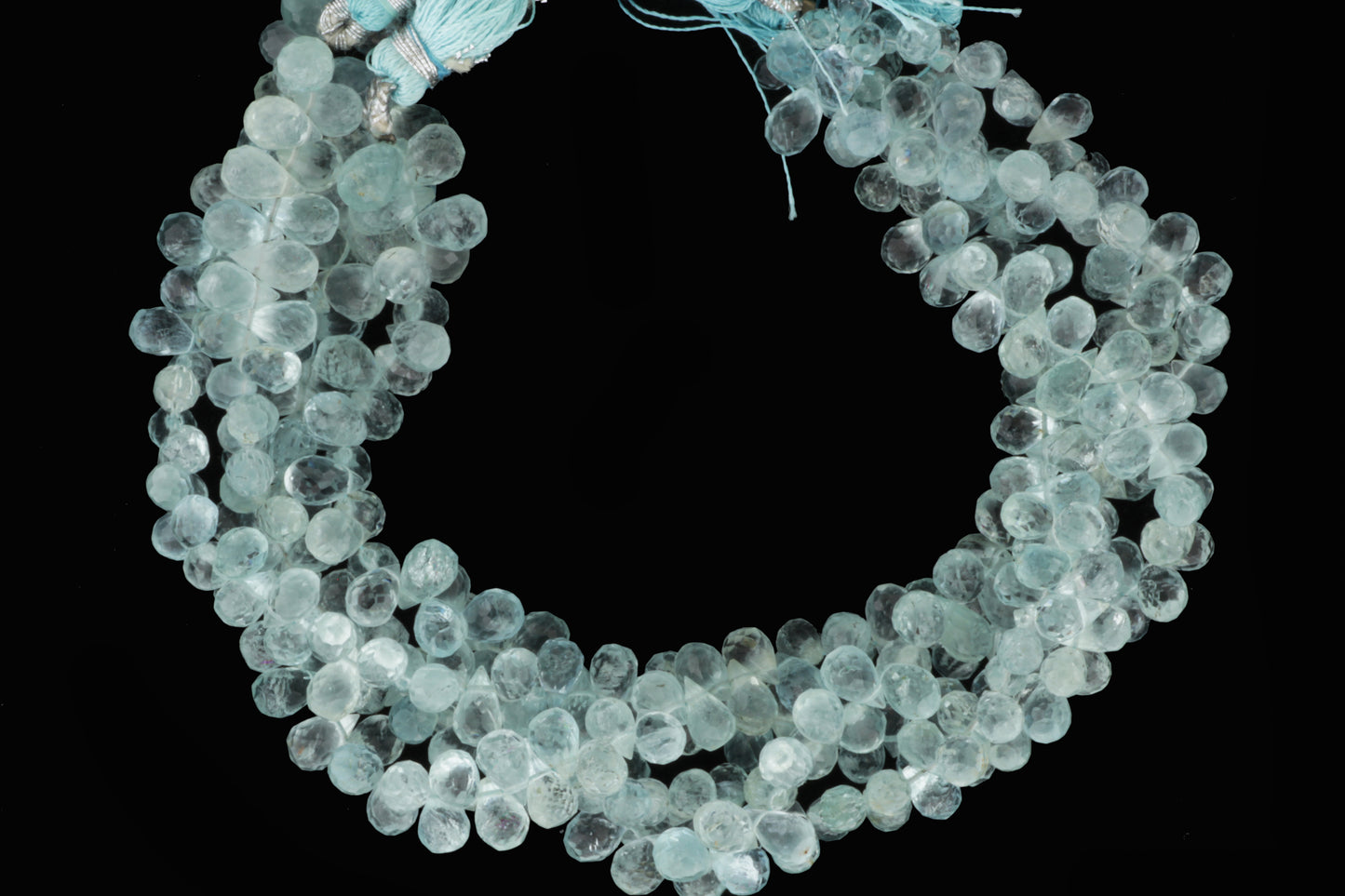 Blue Aquamarine 6x3mm Faceted Teardrop Briolettes