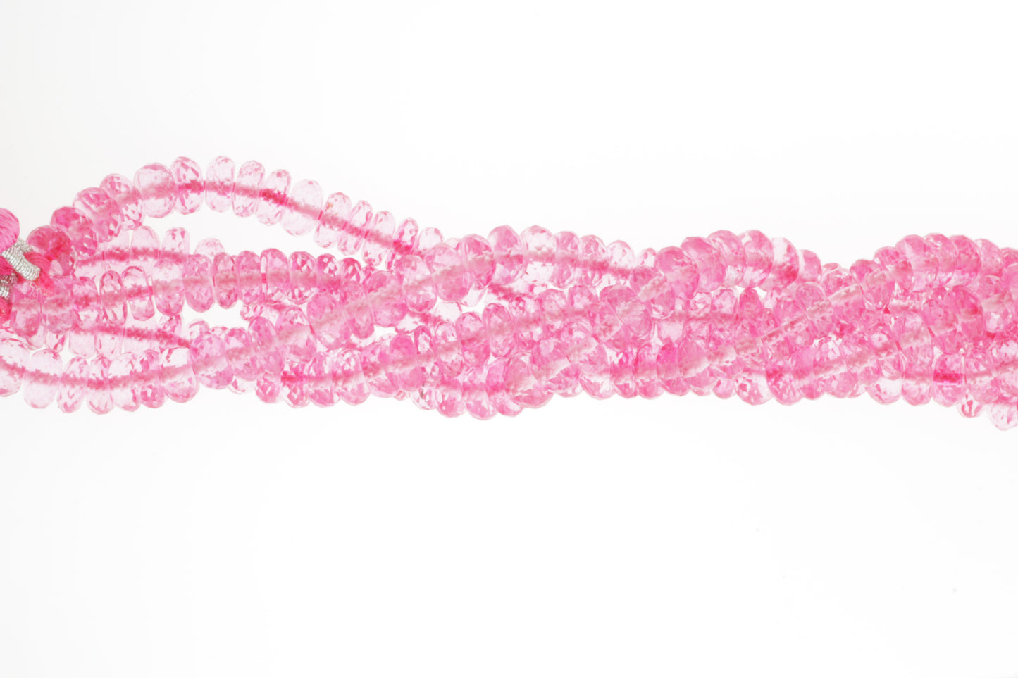 Coated Pink Topaz 7mm Faceted Rondelles