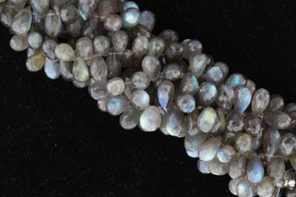Blue Labradorite 12x7mm Faceted Teardrop Briolettes
