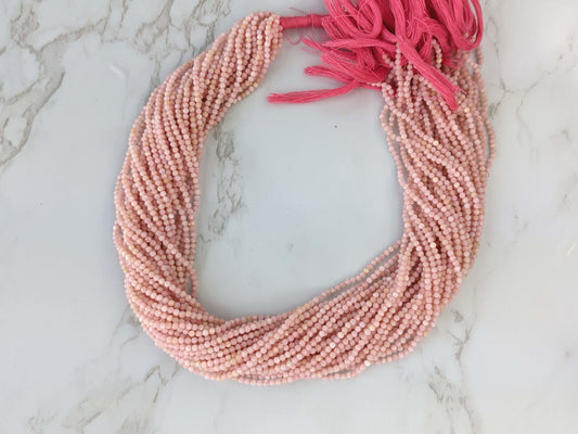 Pink Opal 2mm Faceted Rounds Bead Strand