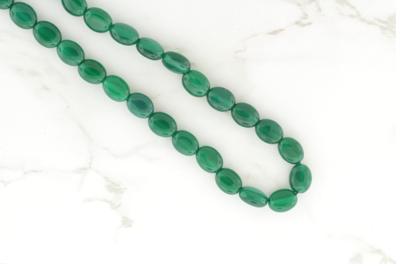 Green Onyx 9x7mm Smooth Ovals