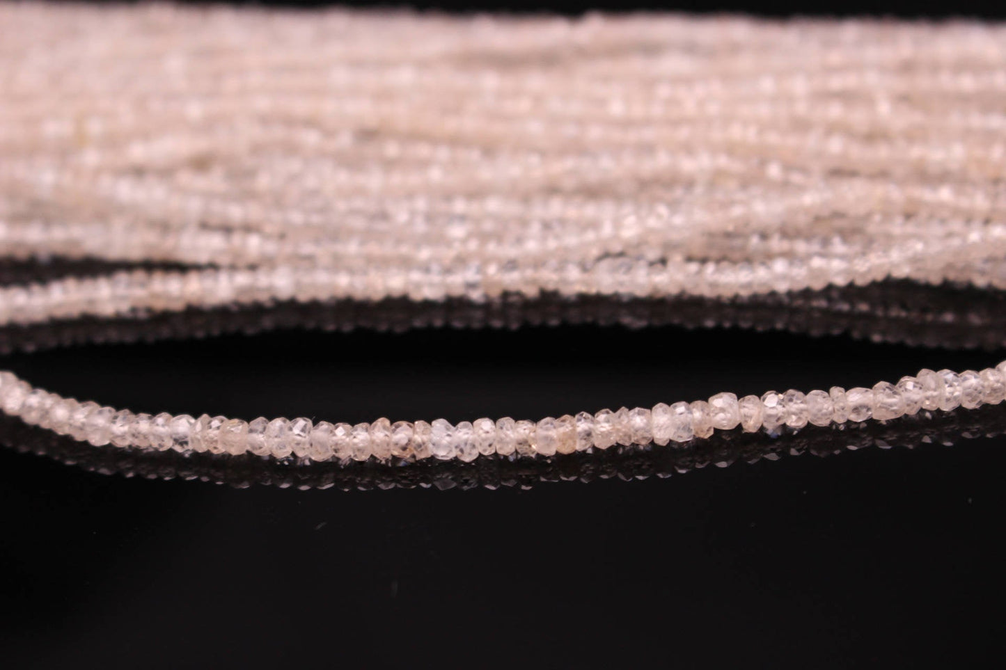 Natural Champagne Zircon 3mm Faceted Rondelles