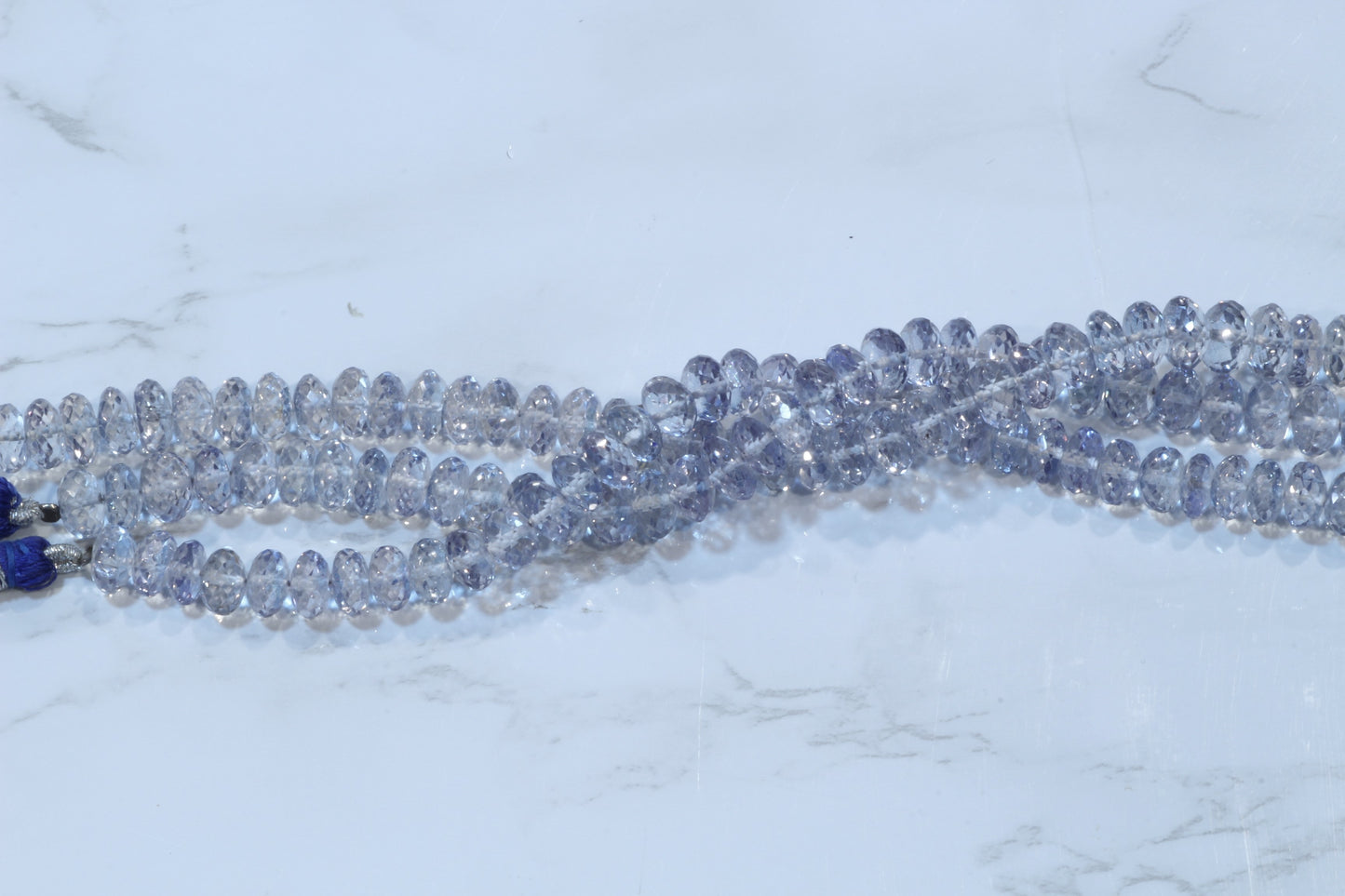 Coated Blue Topaz 8mm Faceted Rondelles