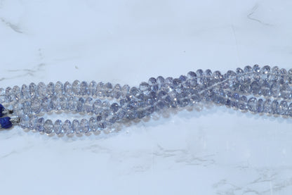 Coated Blue Topaz 8mm Faceted Rondelles