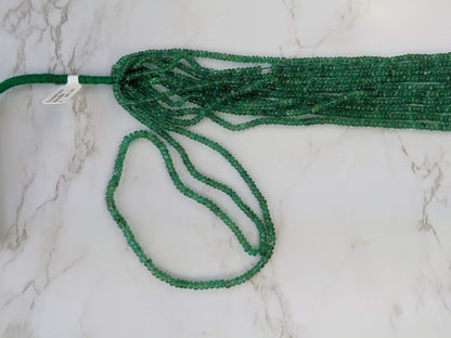 Green Emerald 3mm Faceted Rondelles