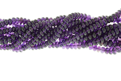 Deep Purple Amethyst 7mm Smooth Rondelles