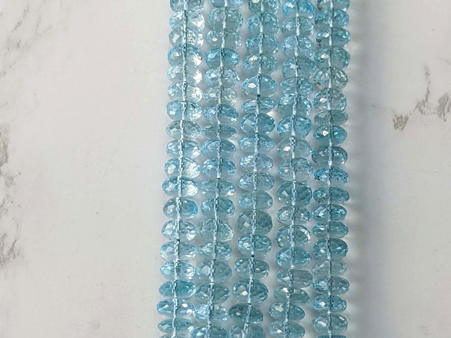 Sky Blue Topaz 7mm Faceted Rondelles