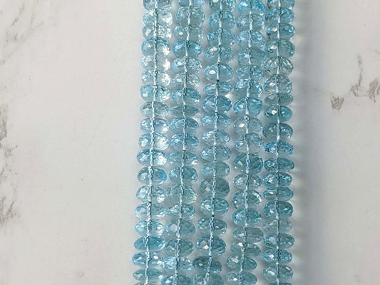 Sky Blue Topaz 7mm Faceted Rondelles