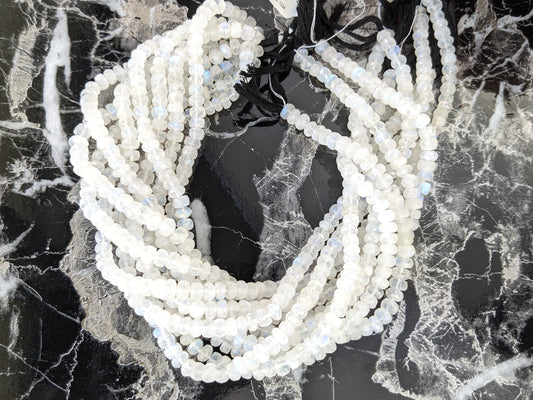 Rainbow Moonstone 6mm Faceted Rondelles