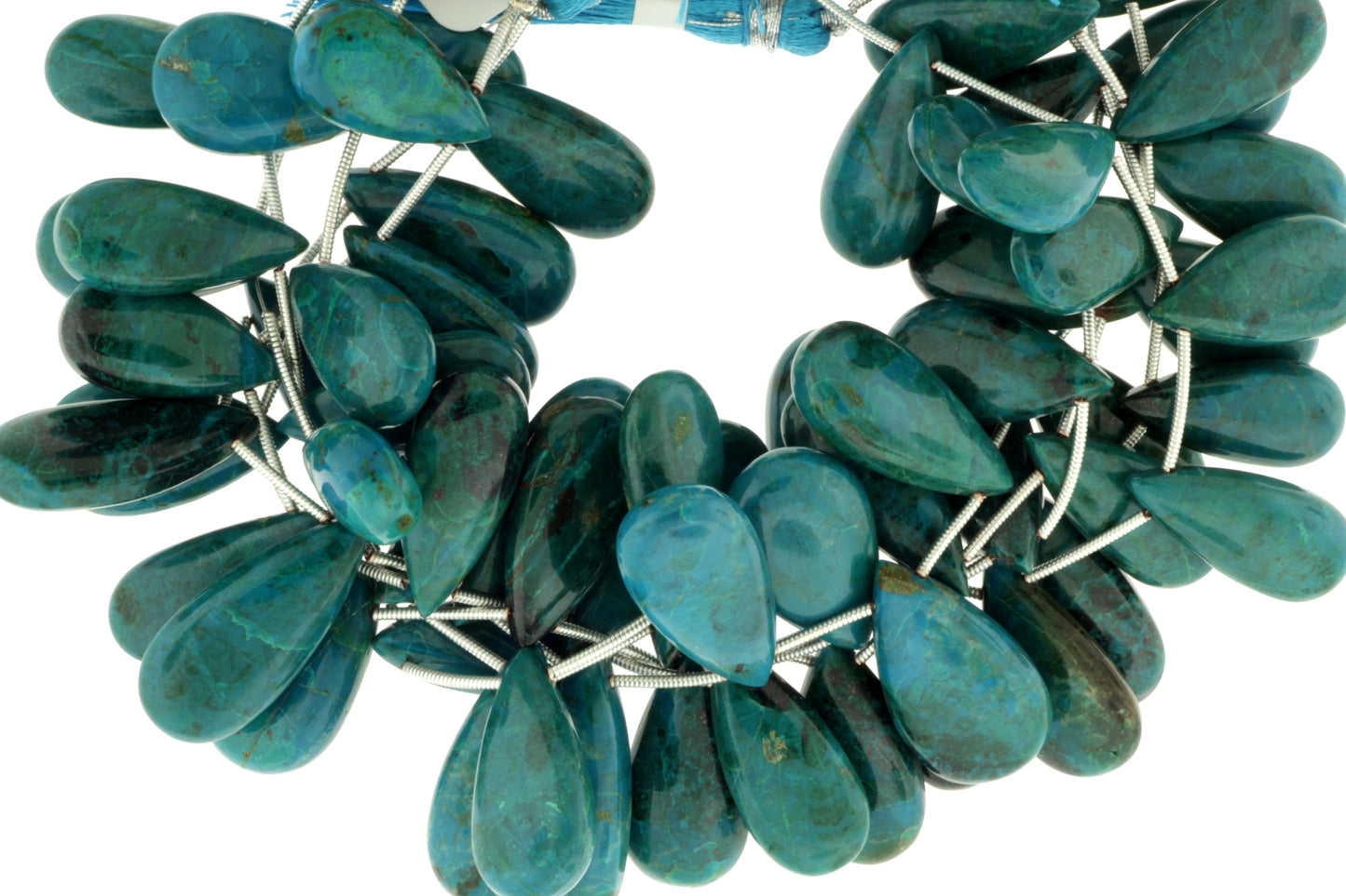 Blue Green Chrysocolla 22x12mm Smooth Pear Shaped Briolettes