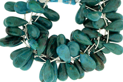 Blue Green Chrysocolla 22x12mm Smooth Pear Shaped Briolettes
