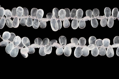 Pink Rose Quartz 10x6mm Faceted Pear Shaped Briolettes