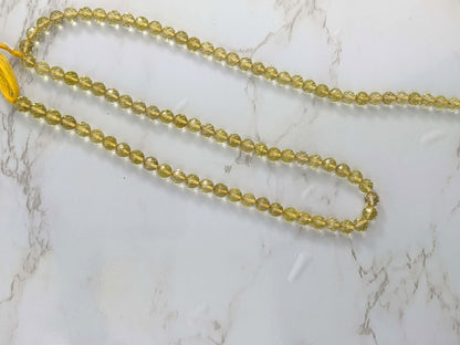 Yellow Lemon Quartz 6mm Faceted Rounds
