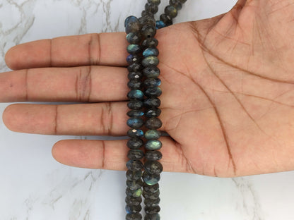 Natural Blue Labradorite 10mm Faceted Rondelles