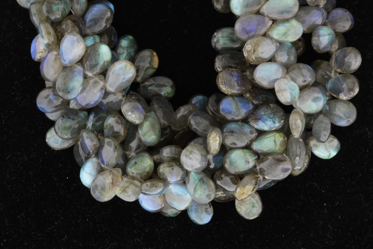 Blue Labradorite 12x8mm Smooth Pear Shaped Briolettes