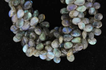 Blue Labradorite 12x8mm Smooth Pear Shaped Briolettes