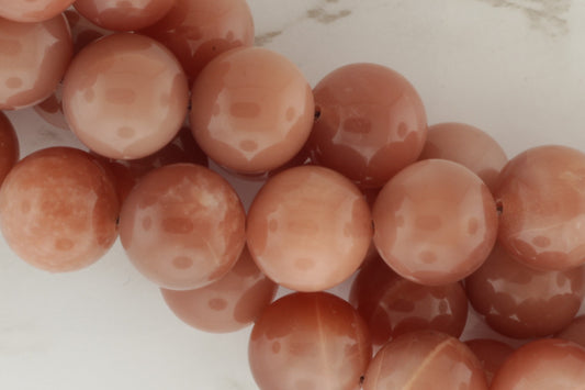 Peach Moonstone 14mm Smooth Rounds