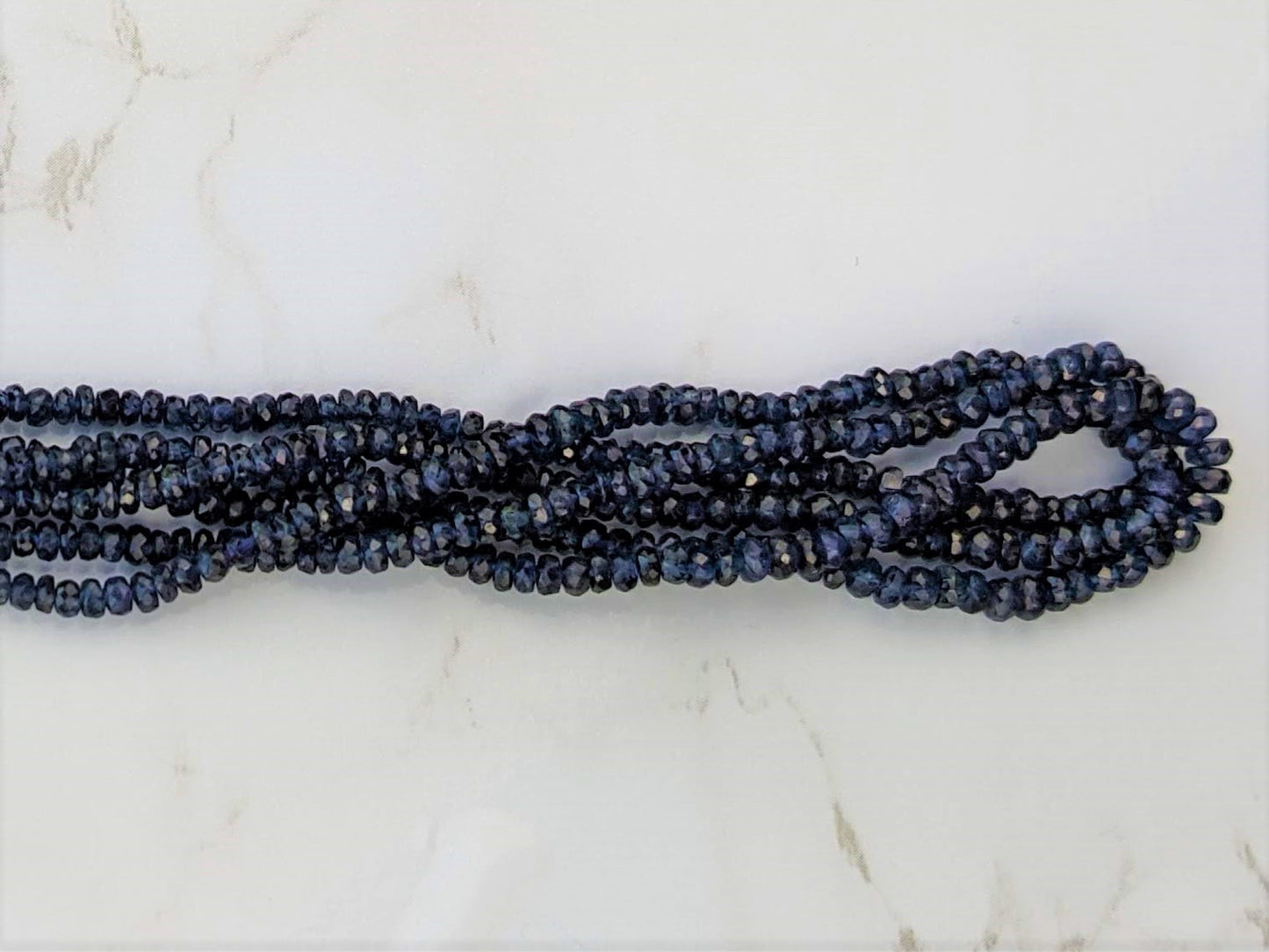 Navy Blue Sapphire 2mm Faceted Rondelles