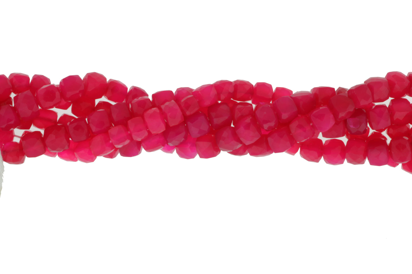 Light Hot Pink Chalcedony 6mm Faceted Cubes