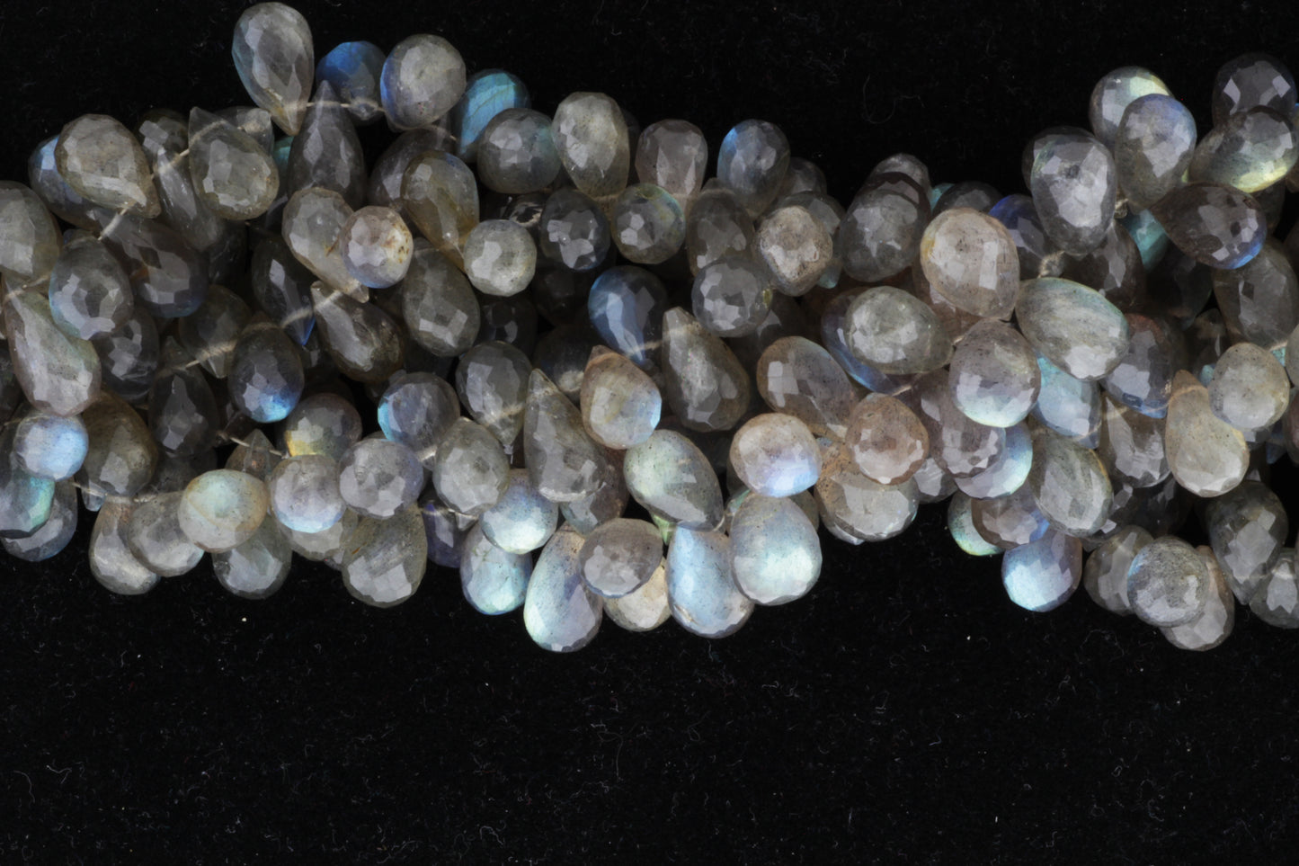 Blue Labradorite 12x7mm Faceted Teardrop Briolettes
