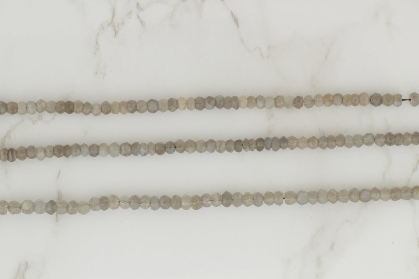Gray Moonstone 4mm Faceted Rondelles