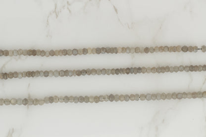 Gray Moonstone 4mm Faceted Rondelles