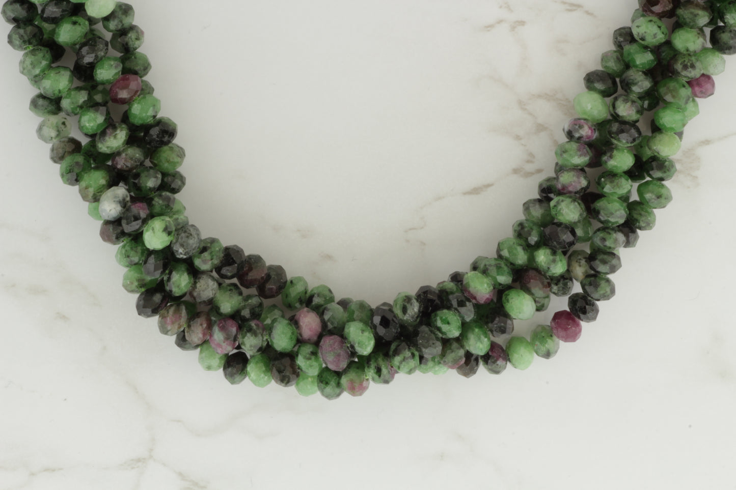 Green and Red Ruby Zoisite 5mm Faceted Rondelles