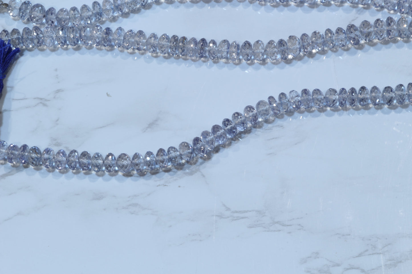 Coated Blue Topaz 8mm Faceted Rondelles