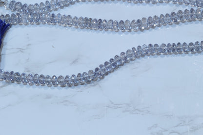 Coated Blue Topaz 8mm Faceted Rondelles