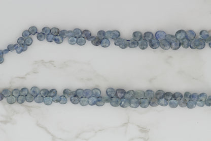 Blue Kyanite 5mm Faceted Heart Shaped Briolettes