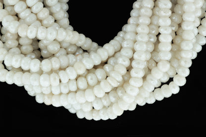 White Silverite 6mm Faceted Rondelles