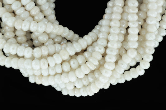 White Silverite 6mm Faceted Rondelles