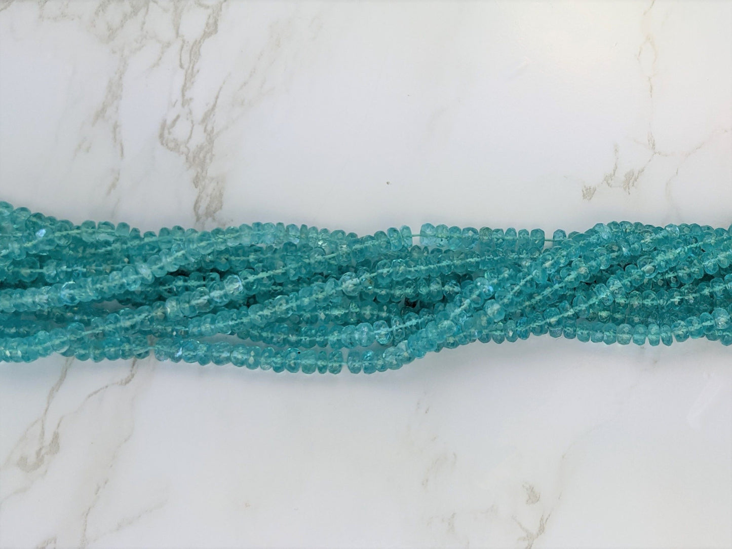 Sea Blue Apatite 5mm Faceted Rondelles