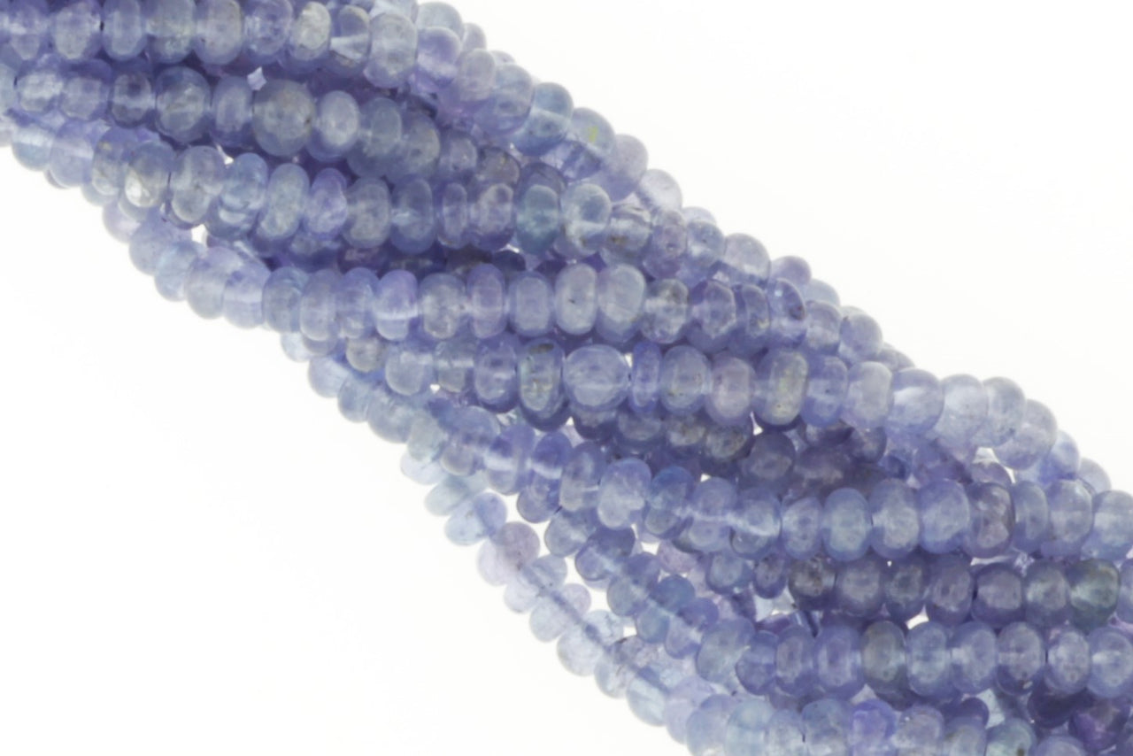 Blue Tanzanite 3mm Smooth Rondelles