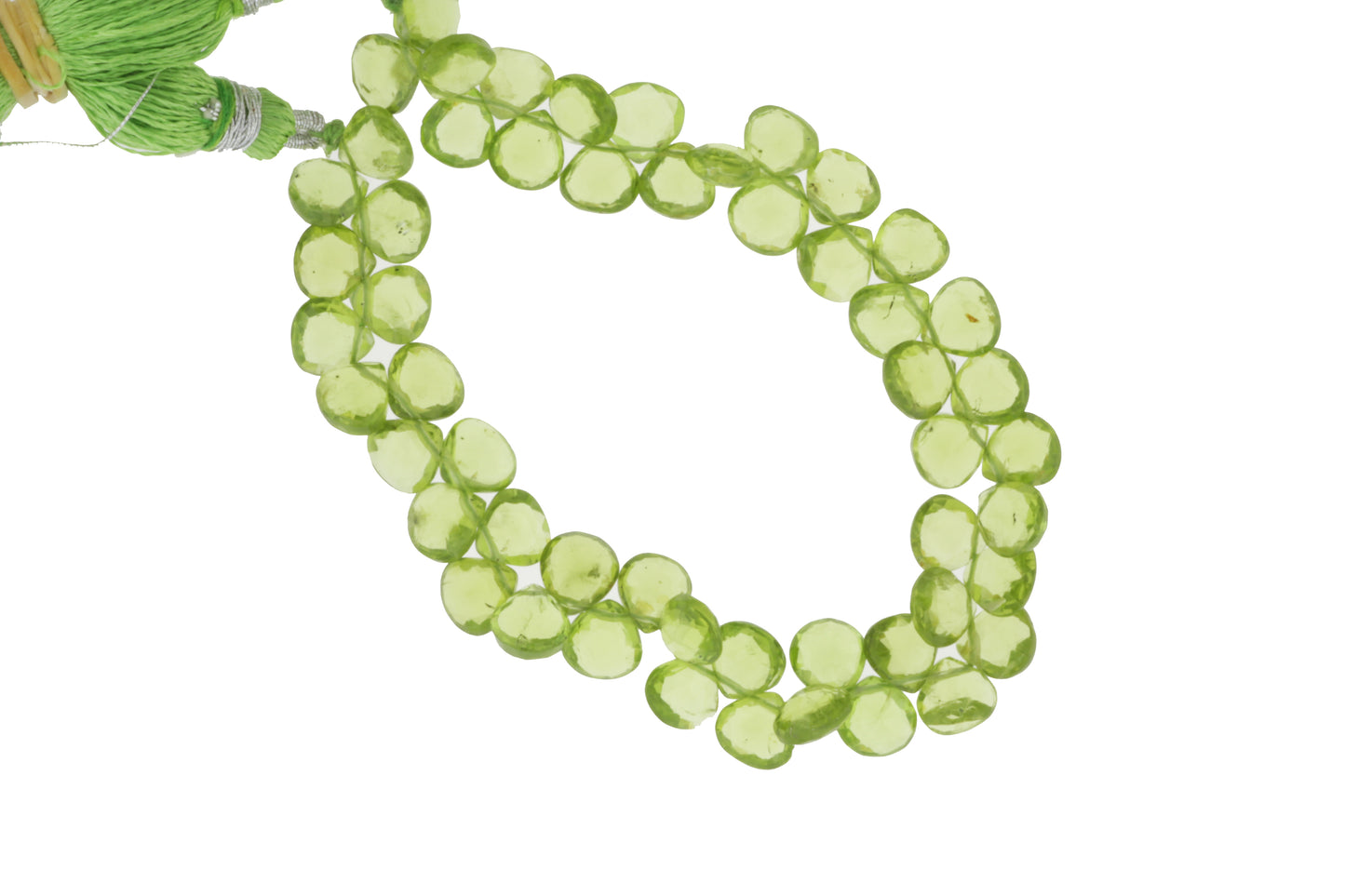 Green Peridot 8mm Faceted Heart Shaped Briolettes