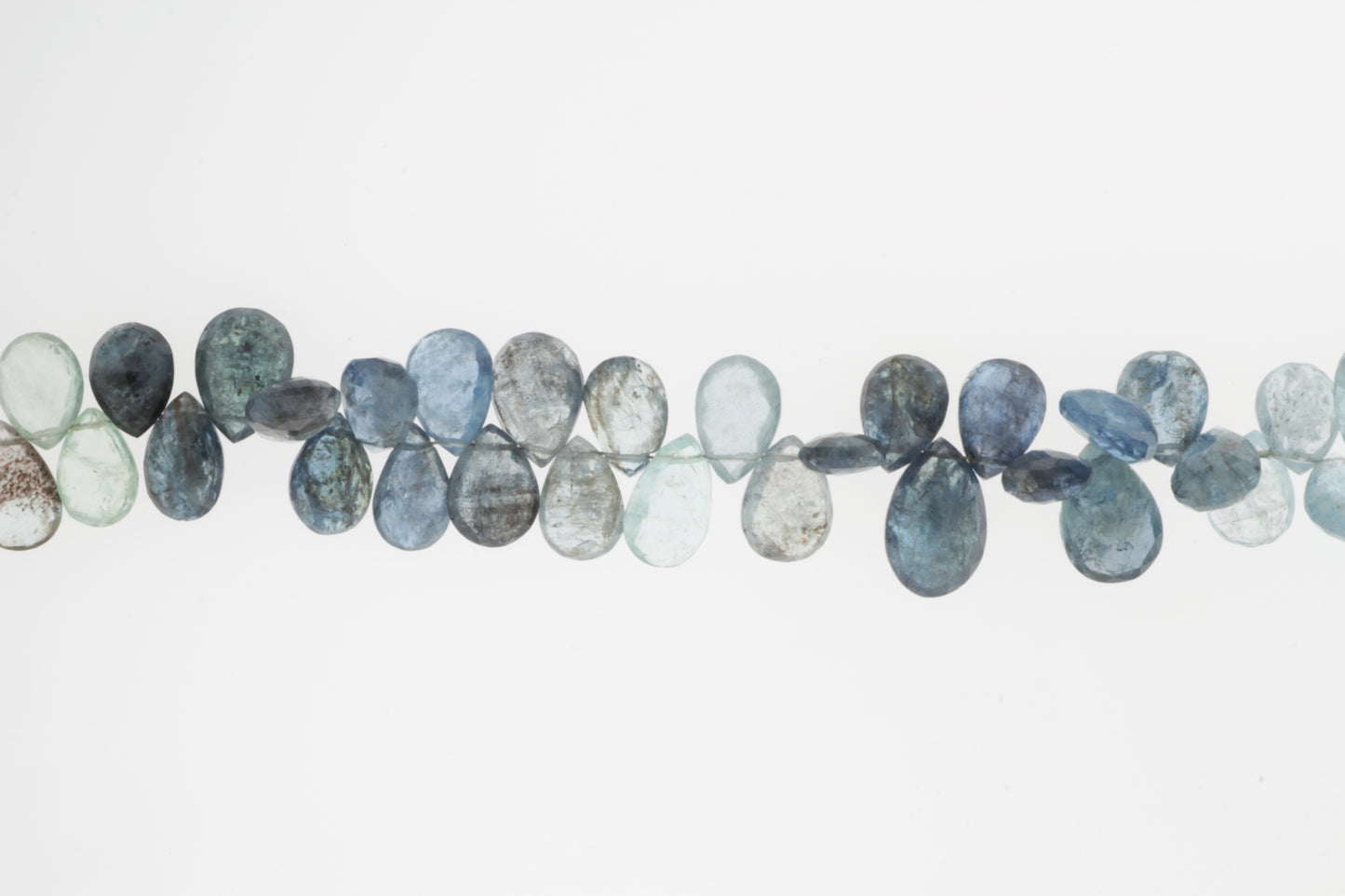 Blue Moss Aquamarine 11x8mm Faceted Pear Shaped Briolettes