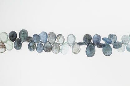 Blue Moss Aquamarine 11x8mm Faceted Pear Shaped Briolettes