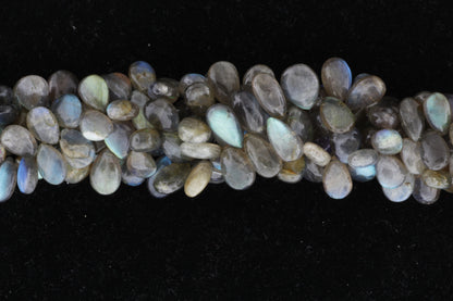 Blue Labradorite 11x7mm Smooth Pear Shaped Briolettes