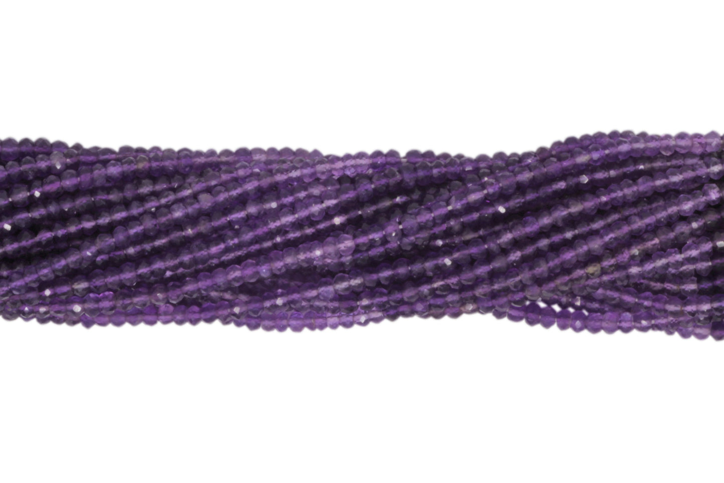 Ombre Amethyst 3.5mm Faceted Rondelles